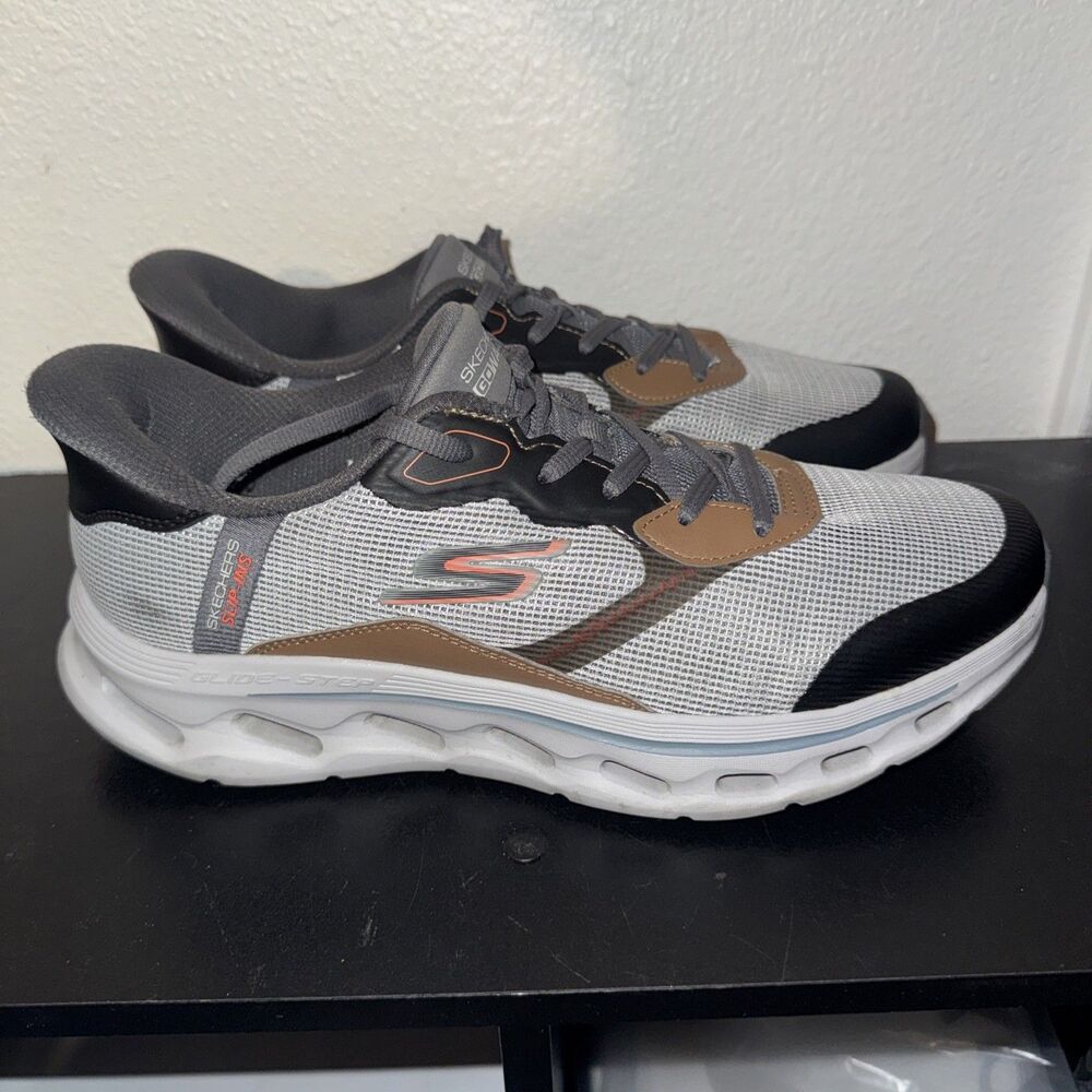 Skechers Men's Slip-ins GO WALK Zac Lace Up Shoes Gray Size 9.5